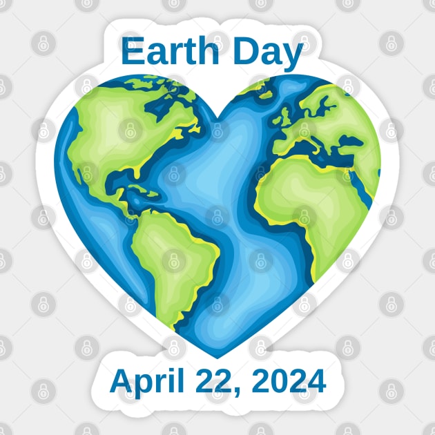 Earth Day Heart 2024 Sticker by nancy.hajjar@yahoo.com